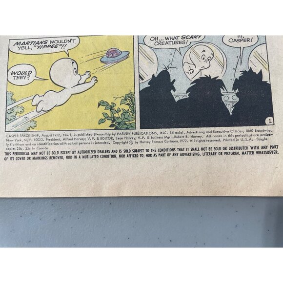 Harvey Comics Casper Space Ship #1 Aug 1972 Giant 52 Pages Bagged Boarded - Picture 3 of 7